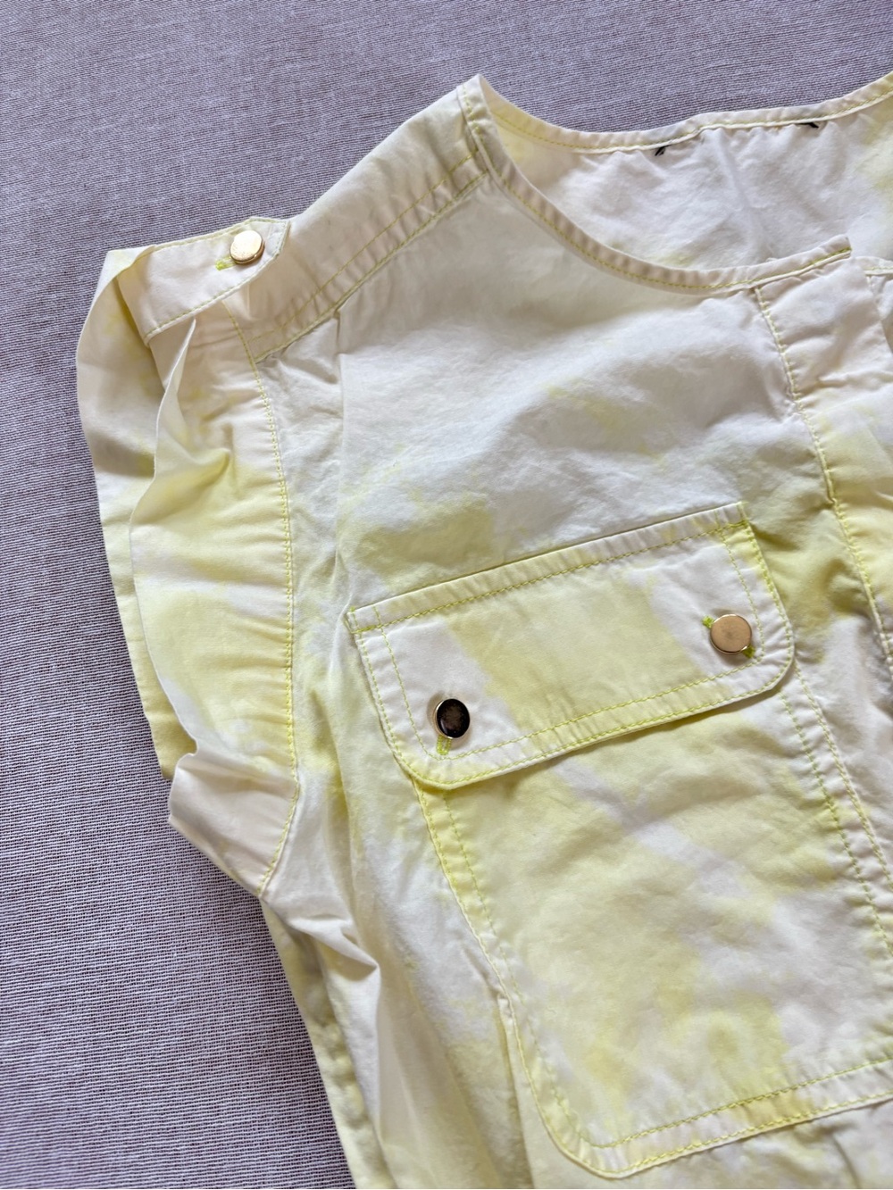 Yellow pastel tie dye festival utility dress Size 2 - Picture 4 of 11